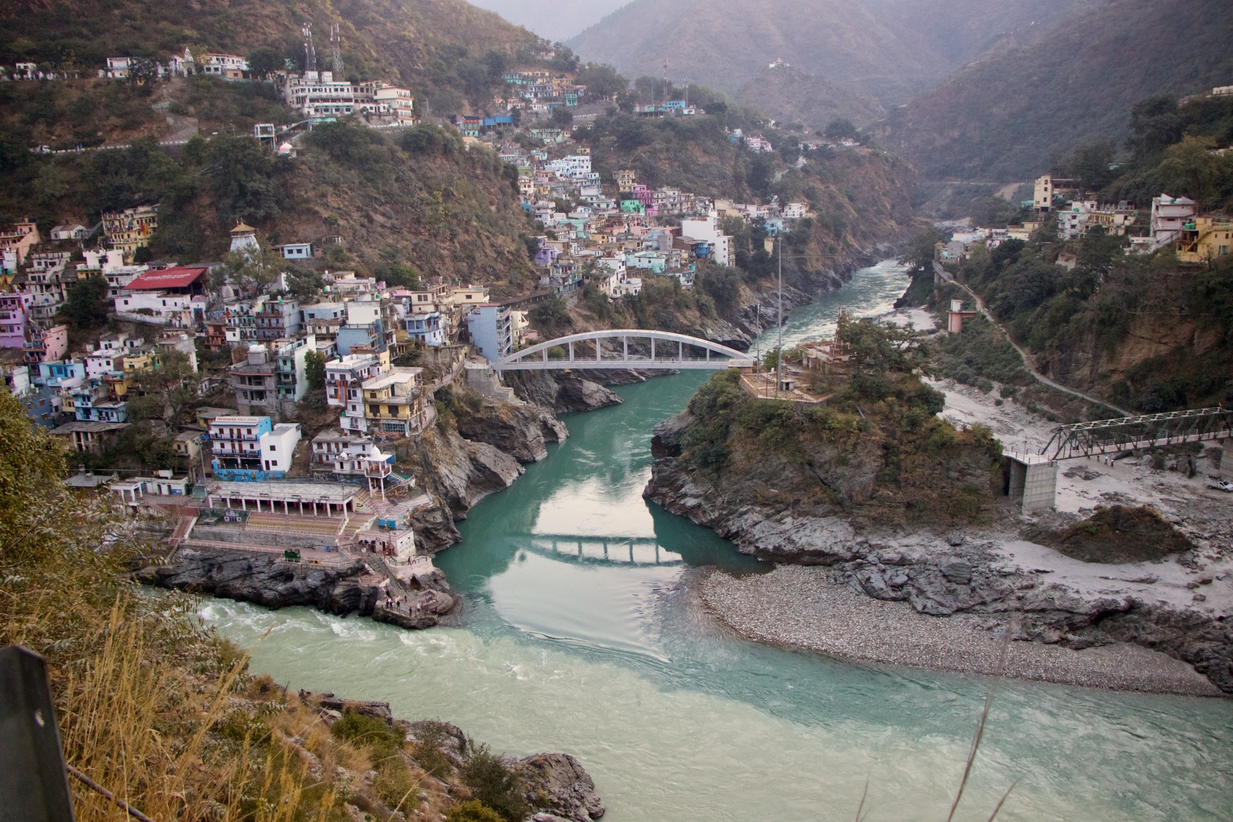 Devprayag, where two rivers meet in a steep valley